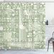 ABAKUHAUS douchegordijn – boeket – 175x200 cm – varen groen