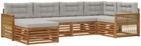 vidaXL - Buiten - bank - set - 6 - st - Naturel - en - lichtgrijs