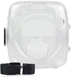 JXE Clear PC Plastic Shoulder Carrying Case for Fujifilm Instax Square SQ10 Hybrid Instant Camera, with Adjustable Strap