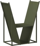 vidaXL - Porte-bûches - 69,5x35x81 cm - Acier laminé à froid - Vert olive