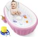 Bol Baignoire gonflable pour bébés, baignoire de voyage portable, bain pour bébé, baignoire pour tout-petits avec pompe à air, mini piscine à air antidérapante pliable pour nouveau-nés (rose)
