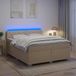 vidaXL Lit plateforme avec matelas et éclairage LED, couleur crème, 140 x 200 cm, revêtement en tissu