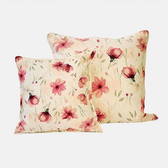LOBERON Kussenhoes set van 2 Doravela rood/crème