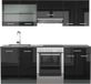 Vicco R-Line Complete keukeneenheid – 200 cm zonder werkblad Hoogglans zwart/antraciet