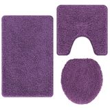 VidaXL Antislip Badmat Set 3 stuks Paars 50 x 80 cm PP