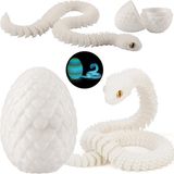 Bol 3D Geprinte Slang Speelgoed - Paas 3D Geprinte Draak Ei - Slang Eieren 3D Geprinte Dieren Speelgoed voor Kinderen Cadeau - Bureau Thuis Decor (Blanc)