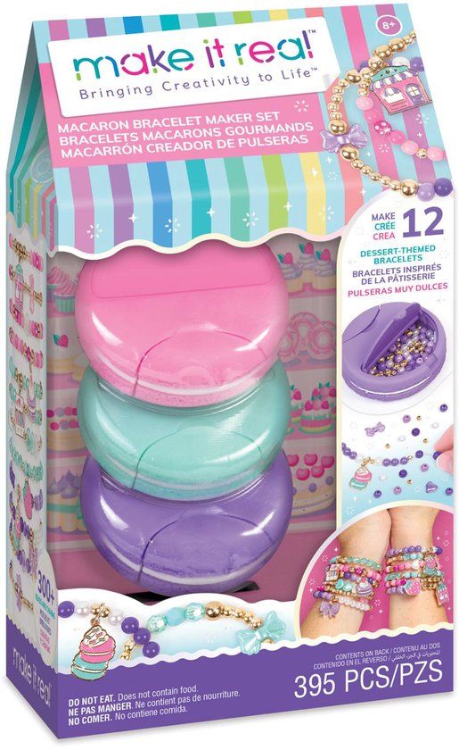 Merkloos Make it real macaron armbanden set