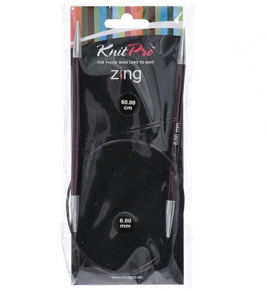 KnitPro Zing rondbreinaalden 60cm 6.00mm