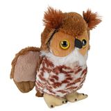 Wild Republic 19461 Hug'ems pluche gehoornde uil, 18 cm, meerkleurig