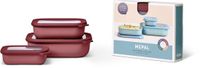 Mepal - Multikom Cirqula vershouddoos set - 500 + 1000 + 2000 ml - Rechthoekig - Vivid mauve