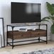 Maison Exclusive - Meuble TV avec plateau en verre, chêne brun, 98x35x51 cm, fibre de bois
