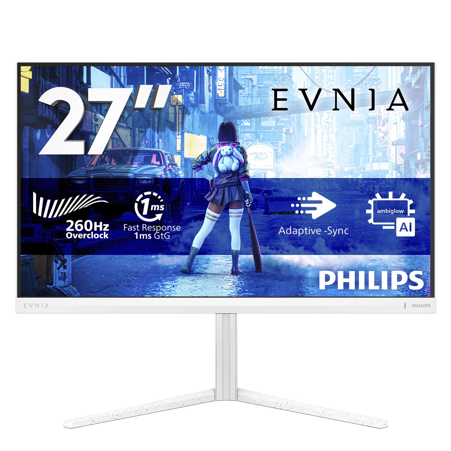 Philips 27M2N5201P/00 27" 1080p 260Hz Fast IPS Gaming Monitor - White