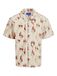 JACK & JONES Overhemd 'Jeff' beige / donkerbeige / rood
