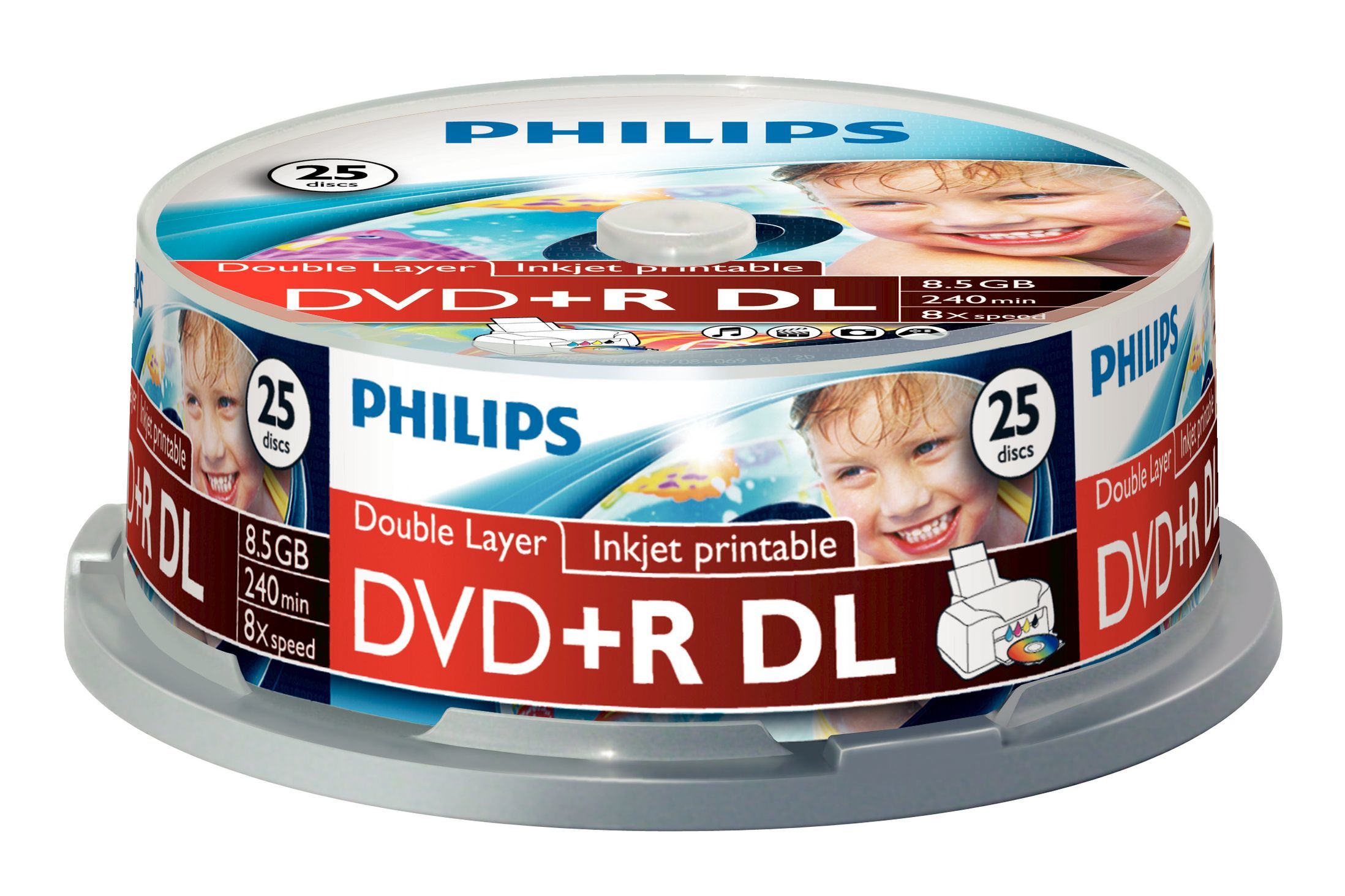 Philips DVD+R DR8I8B25F/00 - 8.5GB - 25 stuks