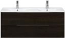 BES LED Seville Badmeubelset 120 cm - 2 Laden Black Oak Edge Greep - Wastafel Enjoy Dubbel