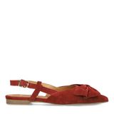 Manfield suède slingback loafers donkerrood