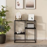 [en.casa] Strömstad Console Table 80x80x26 cm Matte Black