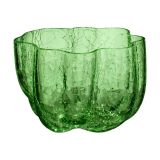 Kosta Boda Crackle bol / theelichthouder H5.8cm D9.8cm donkergroen
