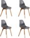 Viking Choice KITO - Eetkamerstoelen - set van 4 eettafel stoelen - grijs