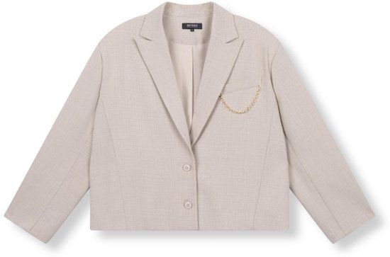 Refined Department Oversized Cropped Blazer Jackie R2511457812 - Sand - Women's Size L