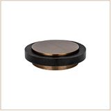 EVI Herrajes Deurstopper zelfklevend | Ø35 x 12 mm | Messing afwerking antiek leer - zwart rubber | sterke hechting | 100% functioneel | Mod. 04020335X12CU