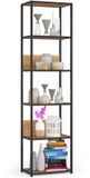 Akord Open Boekenkast, Ladderkast, Industrieel Design / Vakkenkast met 6 Planken / Opbergplank / Boekenrek Opslagrek / Zwart - Craft Eik / 50 x 192 x 32 cm