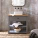 Hudson Reed Startford meuble lavabo 84cm gris clair avec lavabo à poser carré | bouton noir classique