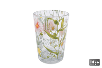 Flowers Theelichthouder glas 6x6x9cm