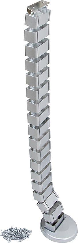 Emuca Kabeldoorvoerkolom - Metallic grijs - Kunststof - 9x47x12 cm