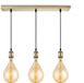Home Sweet Home hanglamp brons vintage Pear - hanglamp inclusief 3 LED filament lamp G160 - dimbaar - pendel lengte 100 cm - inclusief E27 LED lamp - amber