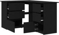vidaXL Bureau Zwart Eiken Bewerkt Hout 145 x 100 x 76 cm