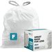 Plasticplace Simplehuman 200 vuilniszakken met trekkoord, wit, F-code compatibel, 6.5 Gallon