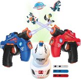 KidsTag Lasergame Set with Projector - 2 Mini Laser Guns - Up to 20m Range - Blue/Red