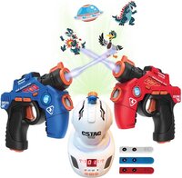 KidsTag Lasergame Set with Projector - 2 Mini Laser Guns - Up to 20m Range - Blue/Red