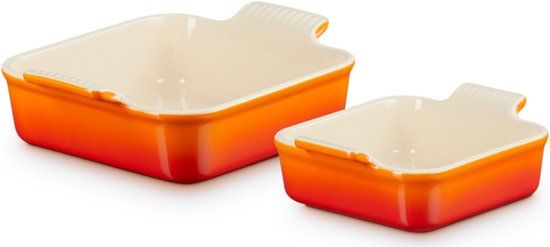Le Creuset Ovenschaal Vierkant Set Van 2 Stuks Oranje