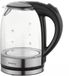 Klausberg Bouilloire électrique, 1,7L, 1800W, verre borosilicate et acier inoxydable 304, éclairage LED, base rotative à 360°