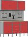 vidaXL Werkbank met laden, 8 stuks, rood, van hout en staal