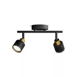 Philips Hue Philips Niall Spot - Plafondspot - 2-Lichts - Zwart/Messing - GU10