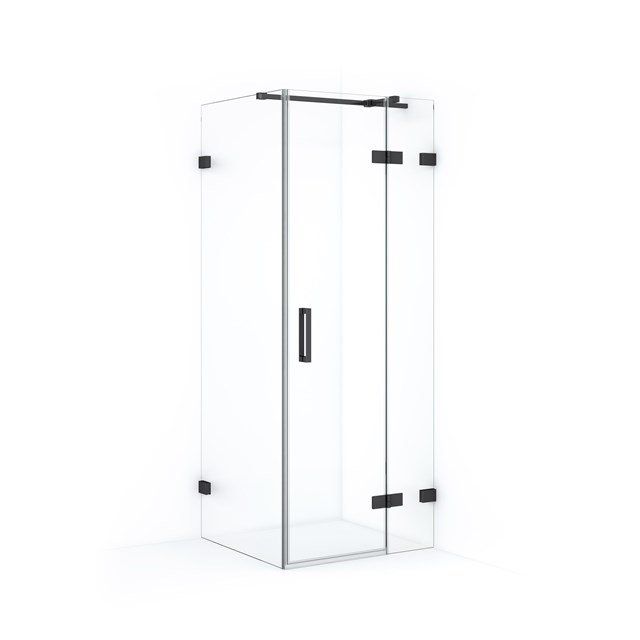 Maxaro Douchecabine Diamond 80x80cm 8mm Helder Veiligheidsglas Zwart Chroom met Draaideur