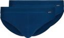 Skiny Slip Set van 2 Heren Katoen Effen Blauw Maat M
