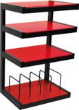 Norstone Esse Hifi Vinyl audio meubel zwart/ rood