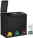 EUZIEL International GmbH poubelle de 24 litres à 3 compartiments, noir