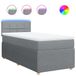 vidaXL Lit boxspring avec matelas, gris clair, 80x200 cm, rembourré