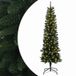 vidaXL - Kunstmatige - slanke - kerstboom - 150 - cm - 150 - LED's - Warmwit - PE - en - PVC