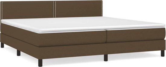 vidaXL Boxspring met matras stof donkerbruin 200x200 cm