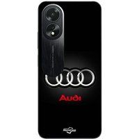 Maniacase Etui Oppo A38 Audi auto logo grijs en rood