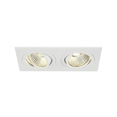 SLV plafondinbouwarmatuur NEW TRIA 2 SET/ledspot, schijnwerper, plafondspot, plafondarmatuur, inbouwarmatuur, binnenverlichting / 2700K 14 W 1160 lm wit 38 graden