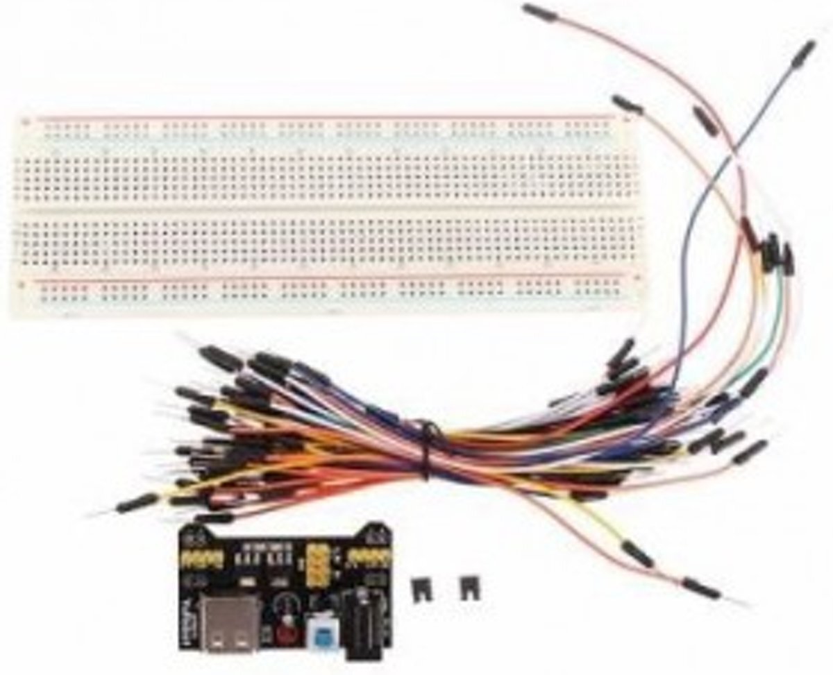 Giftwebshop Arduino Compatible Breadboard SET - Breadboard voor Arduino - Arduino Geschikt Breadboard met Stroombron - 67 Delige Breadboard Arduino set - Arduino