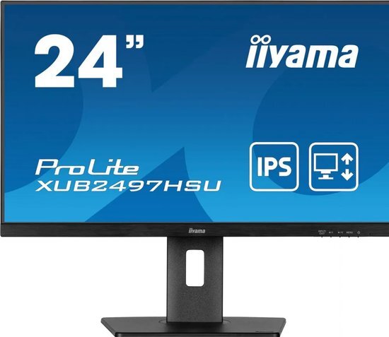 iiyama ProLite XUB2497HSU-B2 - LED-monitor 24" - 1920 x 1080 Full HD @100Hz - IPS - 300 cd/m² - 1300:1 - Met USB-hub en 150mm in hoogte verstelbare voet - Zwart