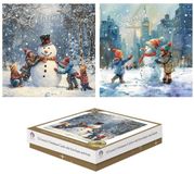 Tallon 12 Luxe Kerstkaarten Vierkant Snowman